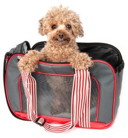 Pet Life Fashion Pet Carrier with Candy Cane Straps