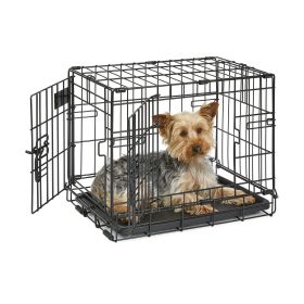 Dog Crate | Newly Enhanced MidWest iCrate XXS Folding Metal Dog Crate | Divider Panel, Floor Protecting Feet, Leak-Proof Dog Pn | , 18L x 12W x 14H
