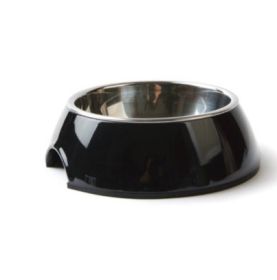 Melamine Stainless Steel Bowl (Option: L-Black)