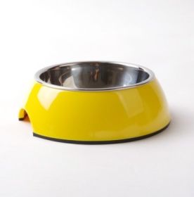 Melamine Stainless Steel Bowl (Option: L-Yellow)