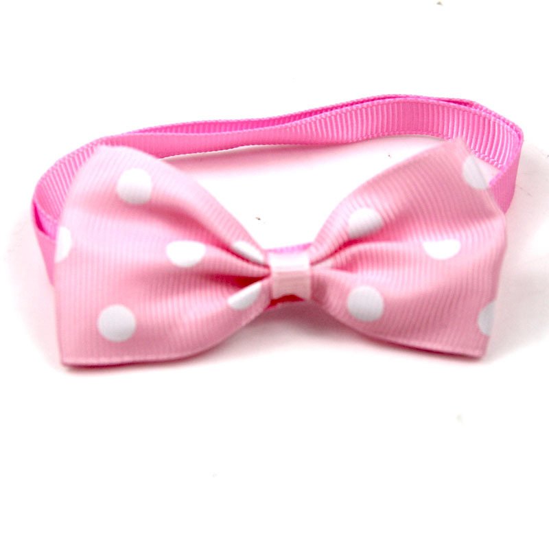Pet Supplies Accessories Polka Dot Bow Tie (Option: Pink And White Dots-Free Size)