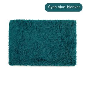 Dog Winter Thermal Blanket (Option: Cyan Blue Blanket-S)