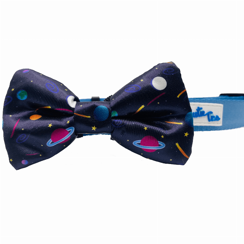 Cutie Ties Dog Bow Tie (Color: Space Planets, size: one size)
