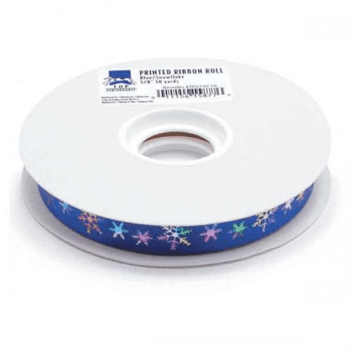 TP Printed Ribbon 50yds (Type: Blue/Snowflake)