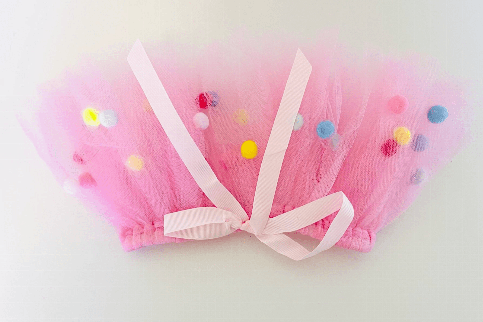 Pink Pom Pom Dog Tutu Skirt (size: XL)
