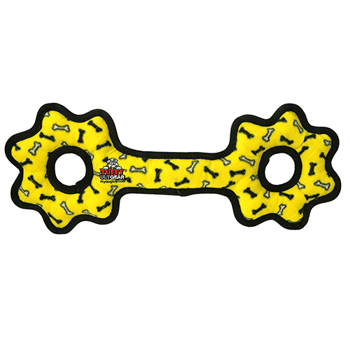 Tuffy Ultimate Tug-O-Gear Toy (Color: Yellow, size: large)