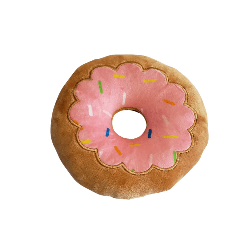 Donut Plush Dog Toy (Type: strawberry)