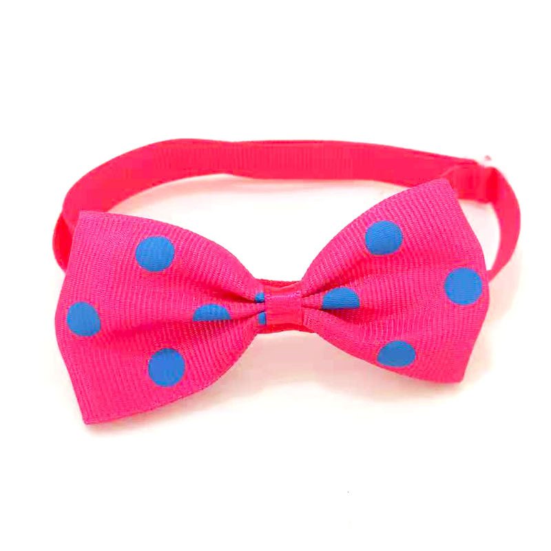 Pet Supplies Accessories Polka Dot Bow Tie (Option: Rose Red Color Dots-Free Size)