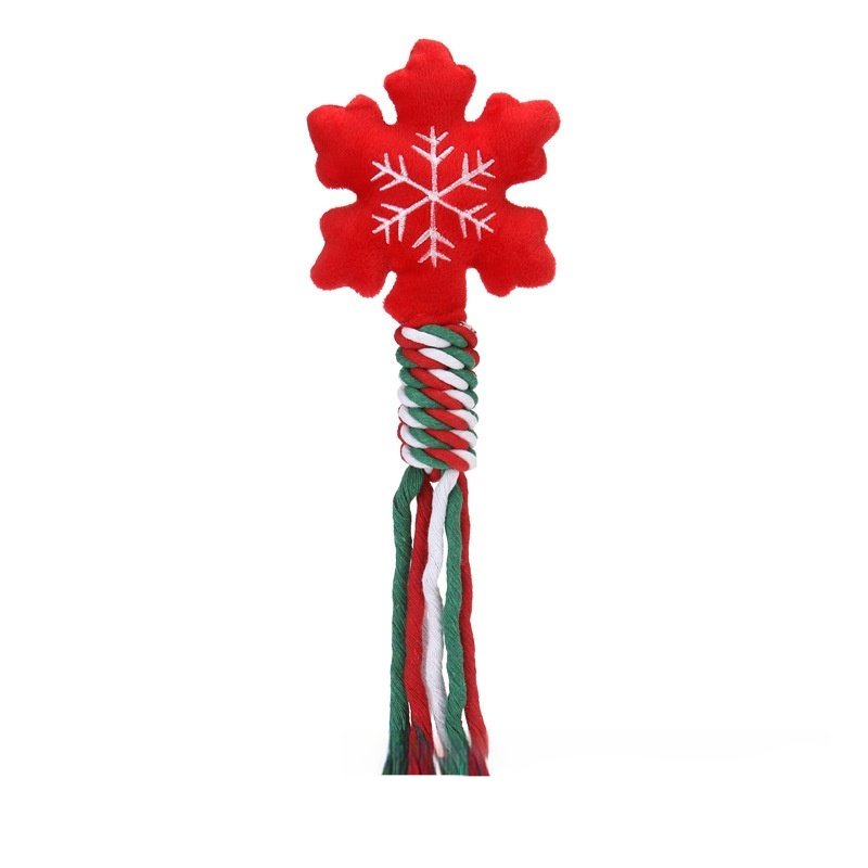 Pet Supplies Christmas Series Molar Teeth Cleaning Cute Cartoon Dog Training Bite Toys (Option: Snowflake)