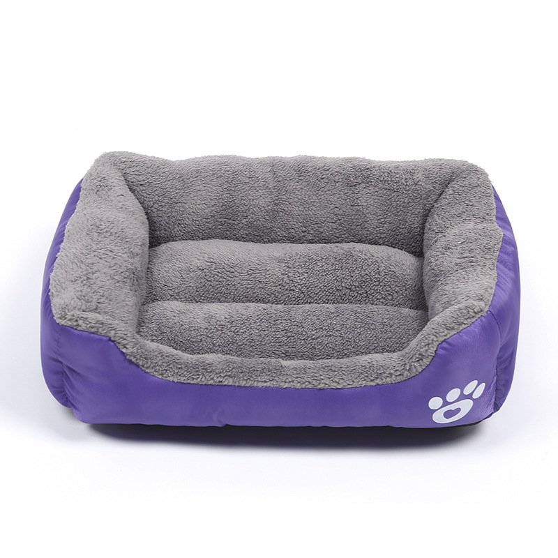 Four Seasons Universal Winter Fleece-lined Dog Bed (Option: Purple-S)