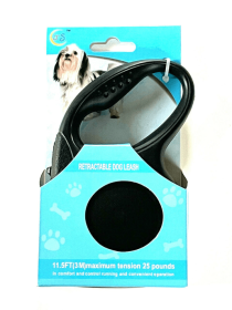 Retractable Dog Pet Leash 11.5ft (3m) Maximum Tension 25 Lbs (Color: Black)