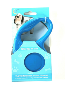 Retractable Dog Pet Leash 11.5ft (3m) Maximum Tension 25 Lbs (Color: Blue)