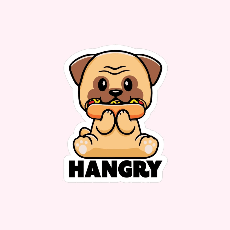 Sticker (saying: Hangry)