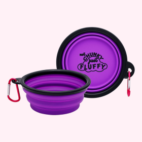 Statement Dog Bowl (statement: "Not Chunky Just Fluffy" Purple)