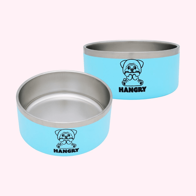 Statement Dog Bowl (statement: "Hangry" Blue)