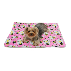 Ultra Soft Minky/Plush  Blanket (theme: Bumblebee and Flowers)