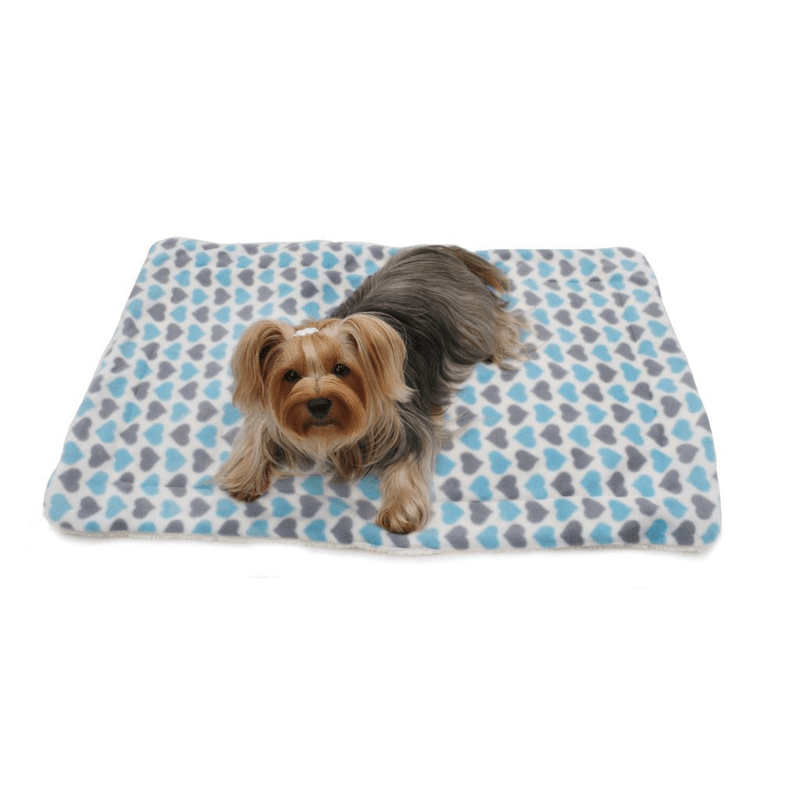 Fleece/Plush Blanket (Type: Blue & Gray Hearts)