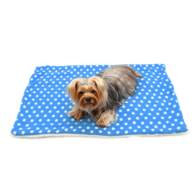 Fleece/Plush Blanket (Type: Blue with White Polka Dots)