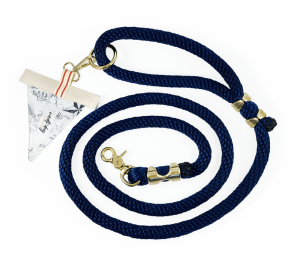 Carta Marina  Vintage Nautical Toile Premium Rope Leash (tag: light)