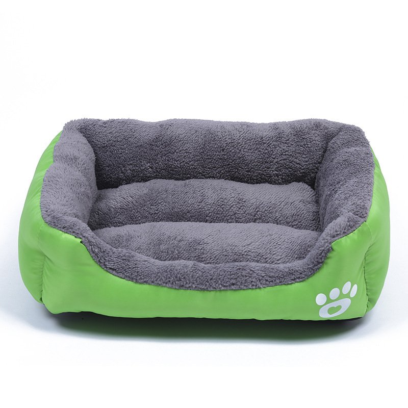 Four Seasons Universal Winter Fleece-lined Dog Bed (Option: Green-S)