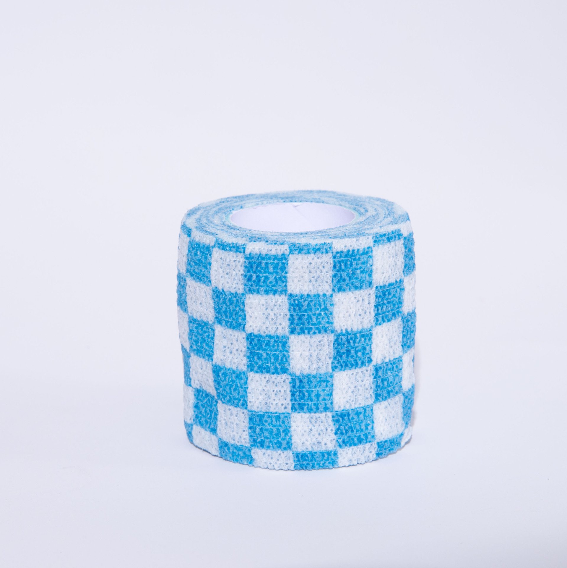Printed Bandage Pet Out Anti-dirty Adhesive Bandage Non-woven Elastic Bandage (Option: Blue And White Grid-25X45MM)