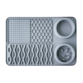 Dog Multi-functional Silicone Non-Slip Plate (Option: Single Mat-Gray)