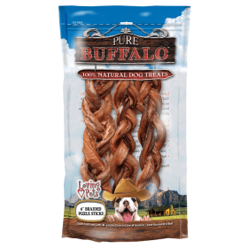 Pure Buffalo Braided Bully Sticks (size: 6"-3pk)