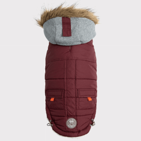GF Pet  Winter Sailor Parka (Color: Burgundy, size: 3XL)