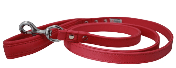 Leather Padded Handle Leash (Alpine) by Angel 72" X 3/4" (Color: Hot Pink)