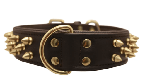 Amsterdam Dog Collar by Angel Multi Line Spiked Collar (Option: 22" X 1.5" , Chocolate Brown)