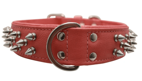 Amsterdam Dog Collar by Angel Multi Line Spiked Collar (Option: 24" X 1.5" , Bubblegum Pink)