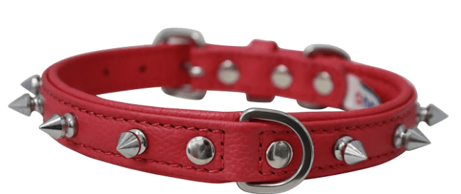 Rotterdam Spiked Dog Collar by Angel (color/size: 14" X 3/4" , Hot Pink)