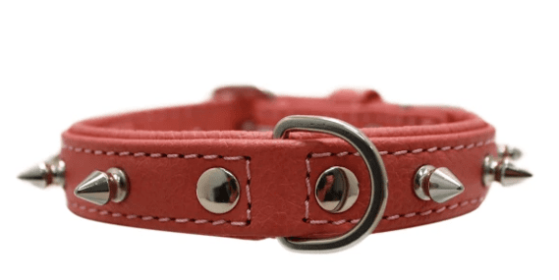 Rotterdam Spiked Dog Collar by Angel (color/size: 16" X 3/4" , Bubblegum Pink)