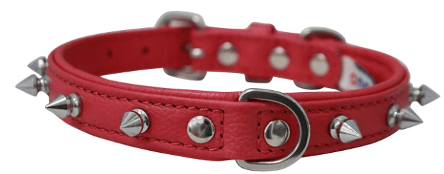 Rotterdam Spiked Dog Collar by Angel (color/size: 18" X 3/4" , Hot Pink)