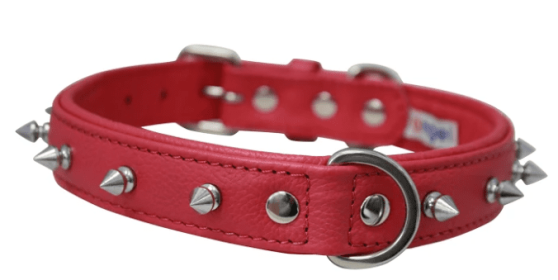 Rotterdam Spiked Dog Collar by Angel (color/size: 22" X 1" , Hot Pink)