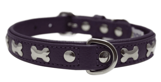 Rotterdam Bones Dog Collar by Angel (color/size: 16" X 3/4" , Orchid Purple)
