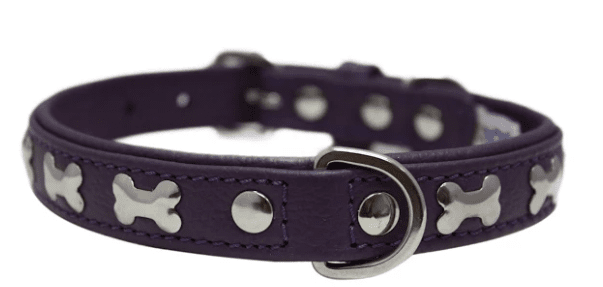 Rotterdam Bones Dog Collar by Angel (color/size: 18" X 3/4" , Orchid Purple)
