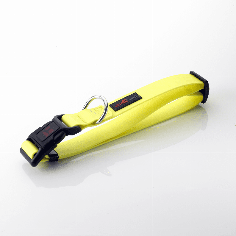 Ultrahunds Adjustable Collar (Color: Yellow, size: 12"-16"x3/4" Wide)