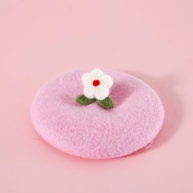 Pet Cat Dog Wool Felt Flower Hat (Option: White Little Flower Hat)