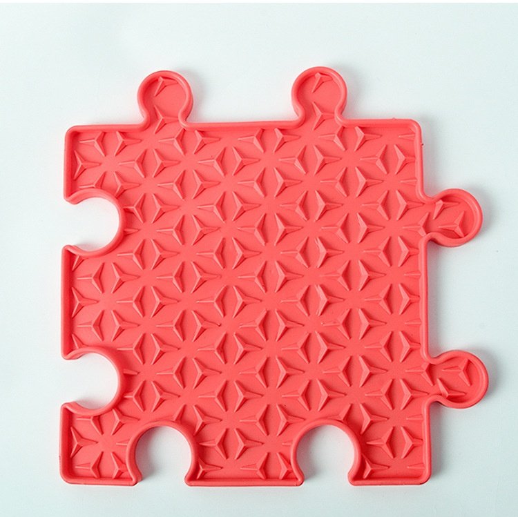Dog Silica Gel Sucker Lick Mat (Option: Red-Splicing)