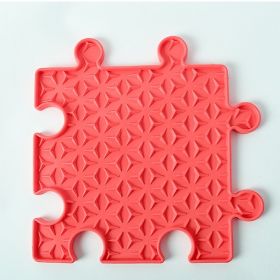 Dog Silica Gel Sucker Lick Mat (Option: Red-Splicing)