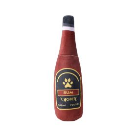 Dog Champagne Bottle Bite-resistant Plush Toy (Option: Wine Red-70g)