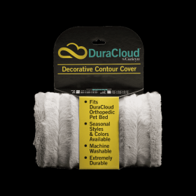 Dura Cloud Orthopedic Dog Bed and Crate Pad Contour Cover (Color: Silver, size: large)