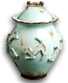 Ceramic Dog Treat Jar (Color: Baby Blue, size: Jar)