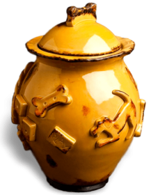 Ceramic Dog Treat Jar (Color: Caramel, size: Jar)