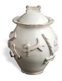 Ceramic Dog Treat Jar (Color: French White, size: Jar)