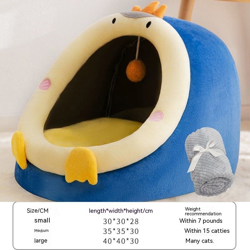Four Seasons  Removable And Washable Kennel (Option: Penguin King With Blanket-S)