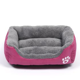 Four Seasons Universal Winter Fleece-lined Dog Bed (Option: Rose Red-S)