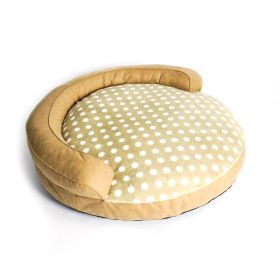 Fluffy Dog Nesting Bed (Option: Polka Dot Khaki-75x32CM)