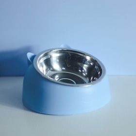 Stainless Steel Dog Bowl with Cervical Protection (Option: Nordic Blue-200ml)